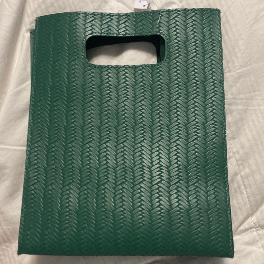 Bath & Body Works Emerald Green Textured Tote 9.5” x 7.5”x 4.5” - Picture 2 of 11